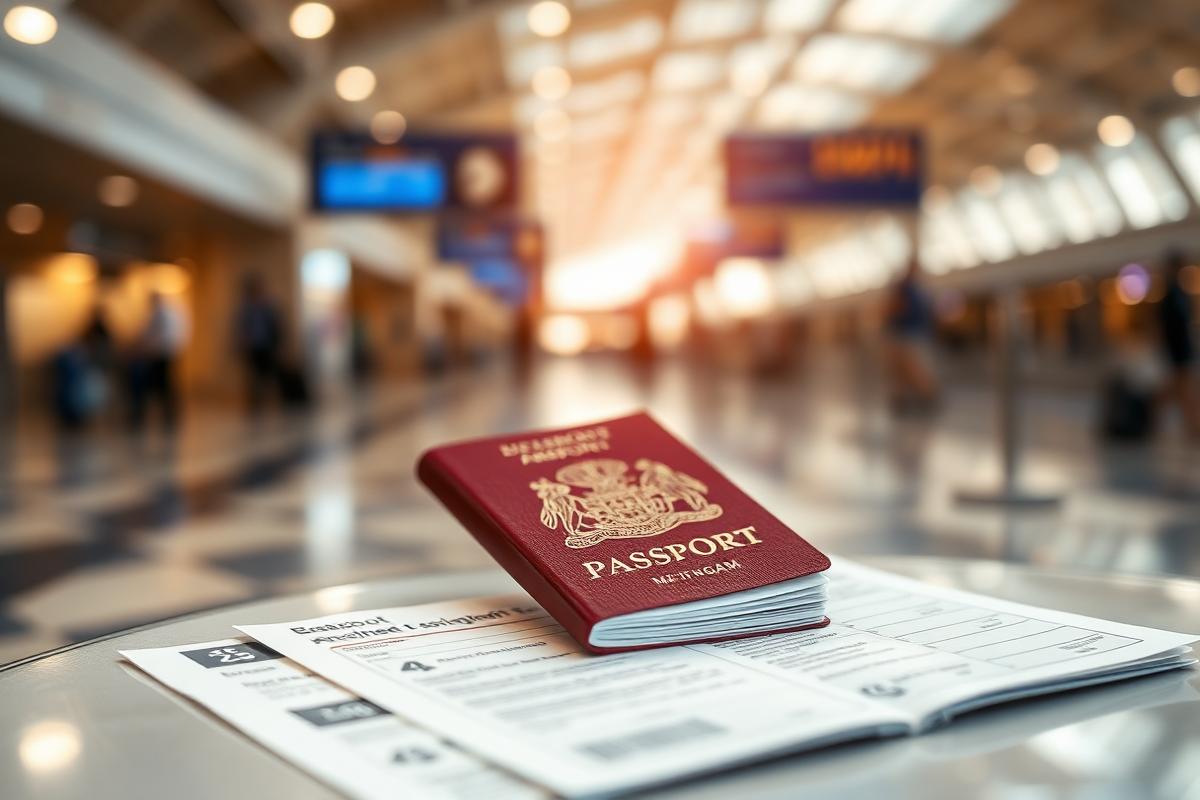 Travel documents and world map